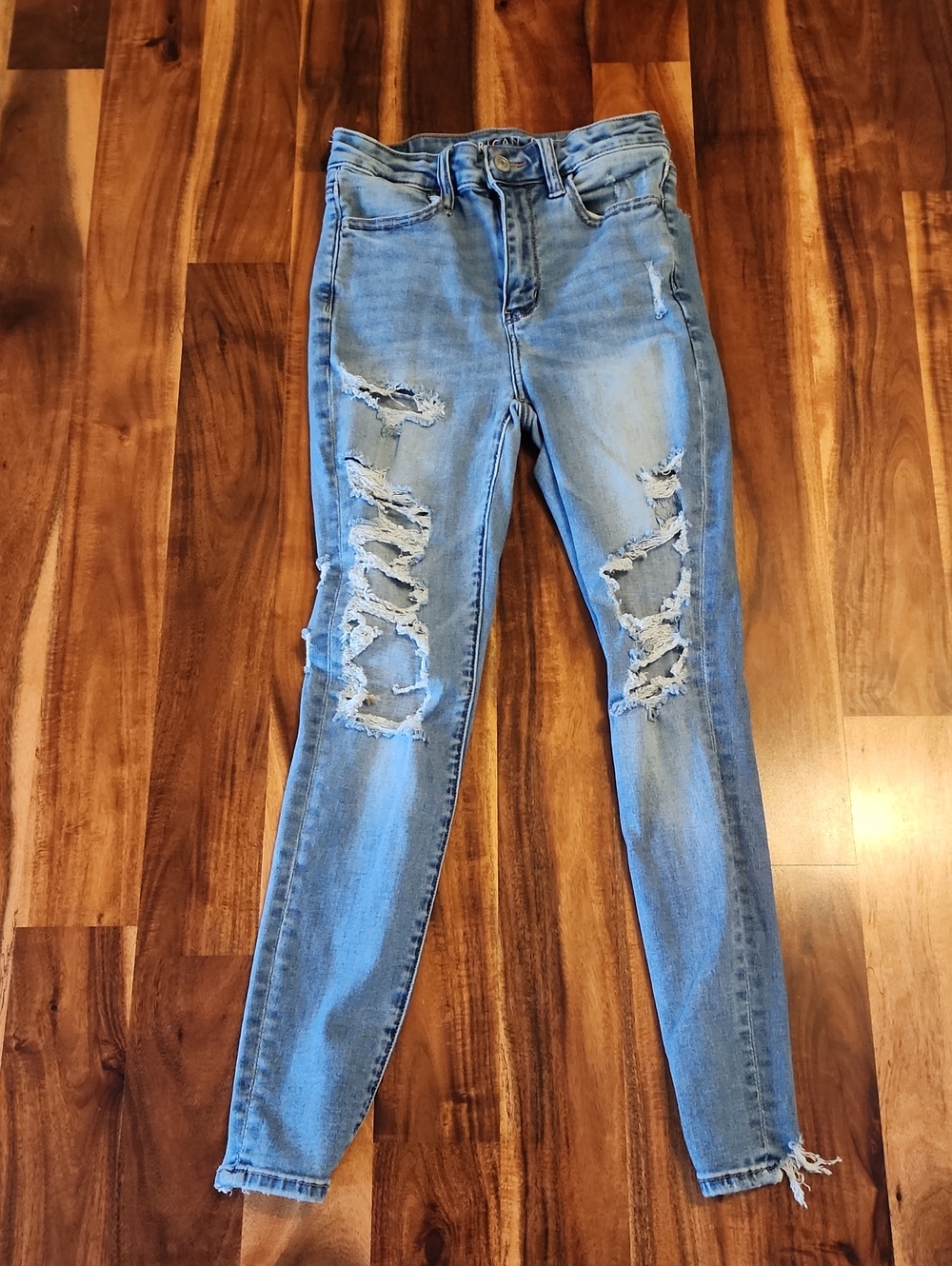 American Eagle Outfitters Light Blue Ripped Skinny Jeans